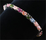 Комплект с кабошонами разноцветных турмалинов Серебро 925