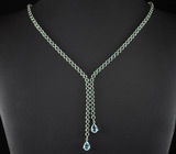 Комплект с зелеными агатами и топазами Серебро 925