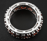 Стильное кольцо с гранатами Серебро 925