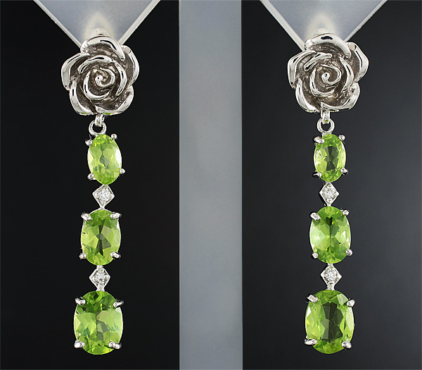 Замечательные серьги с перидотами