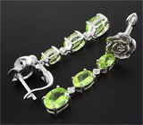 Замечательные серьги с перидотами Серебро 925