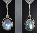 Серьги с лунным камнем Серебро 925