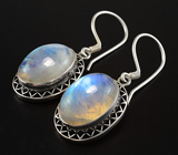 Серьги с лунным камнем Серебро 925