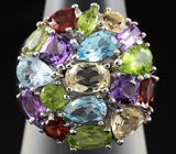 Праздничное кольцо с самоцветами Серебро 925