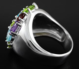 Праздничное кольцо с самоцветами Серебро 925