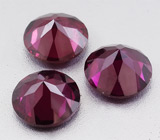 Набор из трех родолитов 7,27 карат 