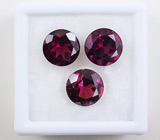 Набор из трех родолитов 7,27 карат 