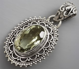 Кулон с зеленым аметистом Серебро 925