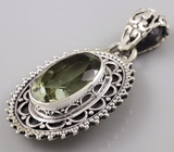 Кулон с зеленым аметистом Серебро 925