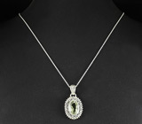 Кулон с зеленым аметистом Серебро 925