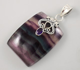 Кулон с флюоритом и аметистом Серебро 925