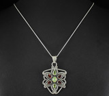 Кулон с эфиопским опалом, гранатами и перидотами Серебро 925