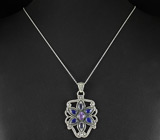 Кулон с чароитом, иолитами и лазуритом Серебро 925