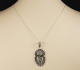 Кулон с эфиопским опалом и молдавитом Серебро 925