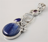 Кулон с кианитом, синим сапфиром и аметистом Серебро 925
