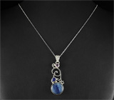 Кулон с кианитом, синим сапфиром и аметистом Серебро 925