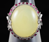 Крупное кольцо с опалом и пурпурными сапфирами Серебро 925