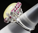 Крупное кольцо с опалом и пурпурными сапфирами Серебро 925