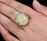 Крупное кольцо с опалом и пурпурными сапфирами Серебро 925