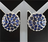 Замечательные cерьги с синими сапфирами Серебро 925