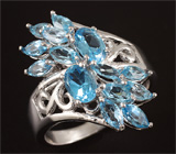 Превосходное кольцо с топазами Серебро 925