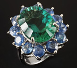 Кольцо с флюоритом и сапфирами Серебро 925