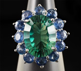 Кольцо с флюоритом и сапфирами Серебро 925