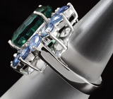 Кольцо с флюоритом и сапфирами Серебро 925