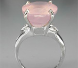 Высокое кольцо с нежно-розовым кварцем Серебро 925