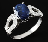 Элегантное кольцо с синим сапфиром Серебро 925