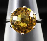 Кольцо с чудесным золотистым цитрином Серебро 925