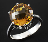 Кольцо с чудесным золотистым цитрином Серебро 925