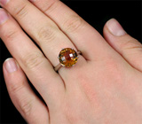 Кольцо с чудесным золотистым цитрином Серебро 925