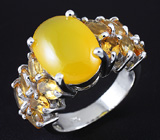 Кольцо с мексиканским желтым опалом и цитринами Серебро 925