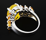 Кольцо с мексиканским желтым опалом и цитринами Серебро 925