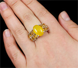 Кольцо с мексиканским желтым опалом и цитринами Серебро 925