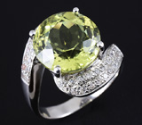 Кольцо с лимонным цитрином эффектной огранки Серебро 925