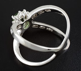 Оригинальное кольцо с зеленым турмалином Серебро 925