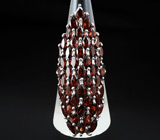 Превосходное крупное кольцо с гранатами Серебро 925