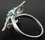 Прелестное кольцо с изумрудами Серебро 925