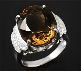 Кольцо с дымчатым топазом Серебро 925