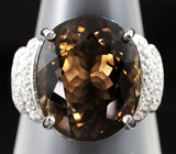 Кольцо с дымчатым топазом Серебро 925