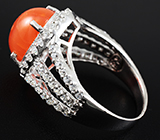 Кольцо с ярким корнелианом Серебро 925