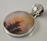 Кулон с дендритическим агатом Серебро 925