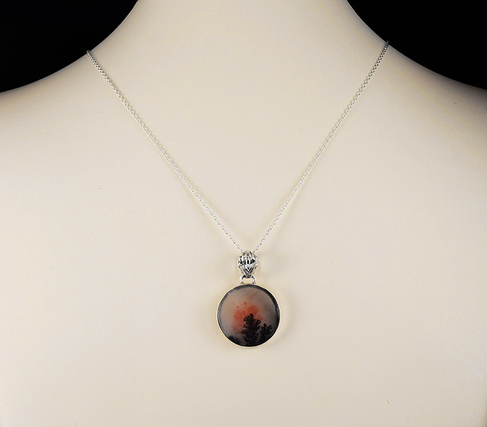 Кулон с дендритическим агатом Серебро 925