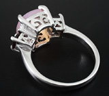 Прелестное кольцо с розовым кварцем и родолитами Серебро 925