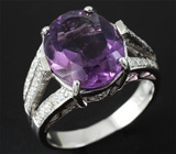 Эффектное кольцо с аметистом Серебро 925