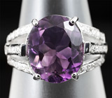 Эффектное кольцо с аметистом Серебро 925