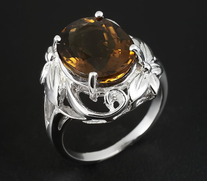 Кольцо с золотистым цитрином