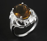 Кольцо с золотистым цитрином Серебро 925